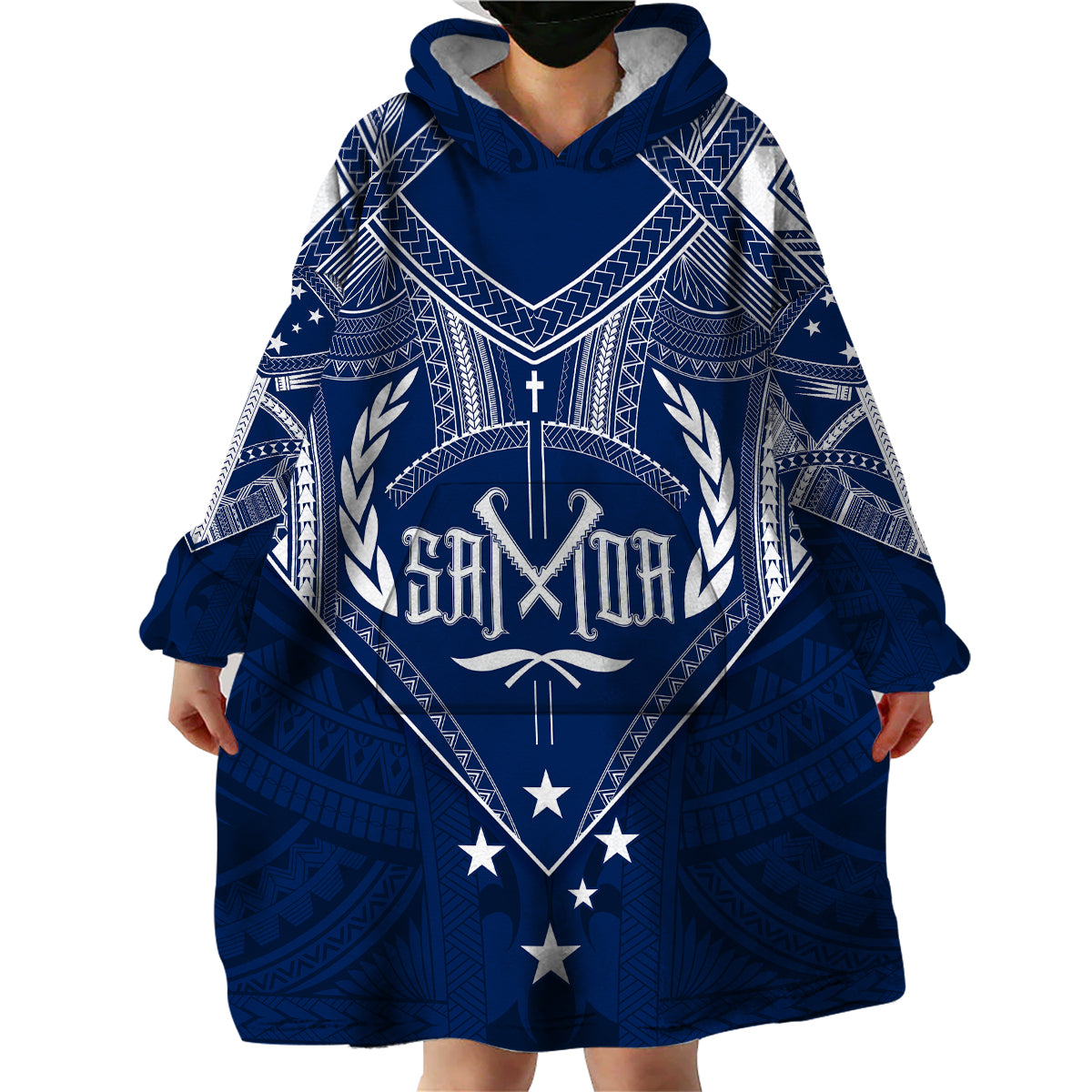 Personalised Samoa Independence Day Wearable Blanket Hoodie Chest Tattoo Symbolic Style - Wonder Print Shop