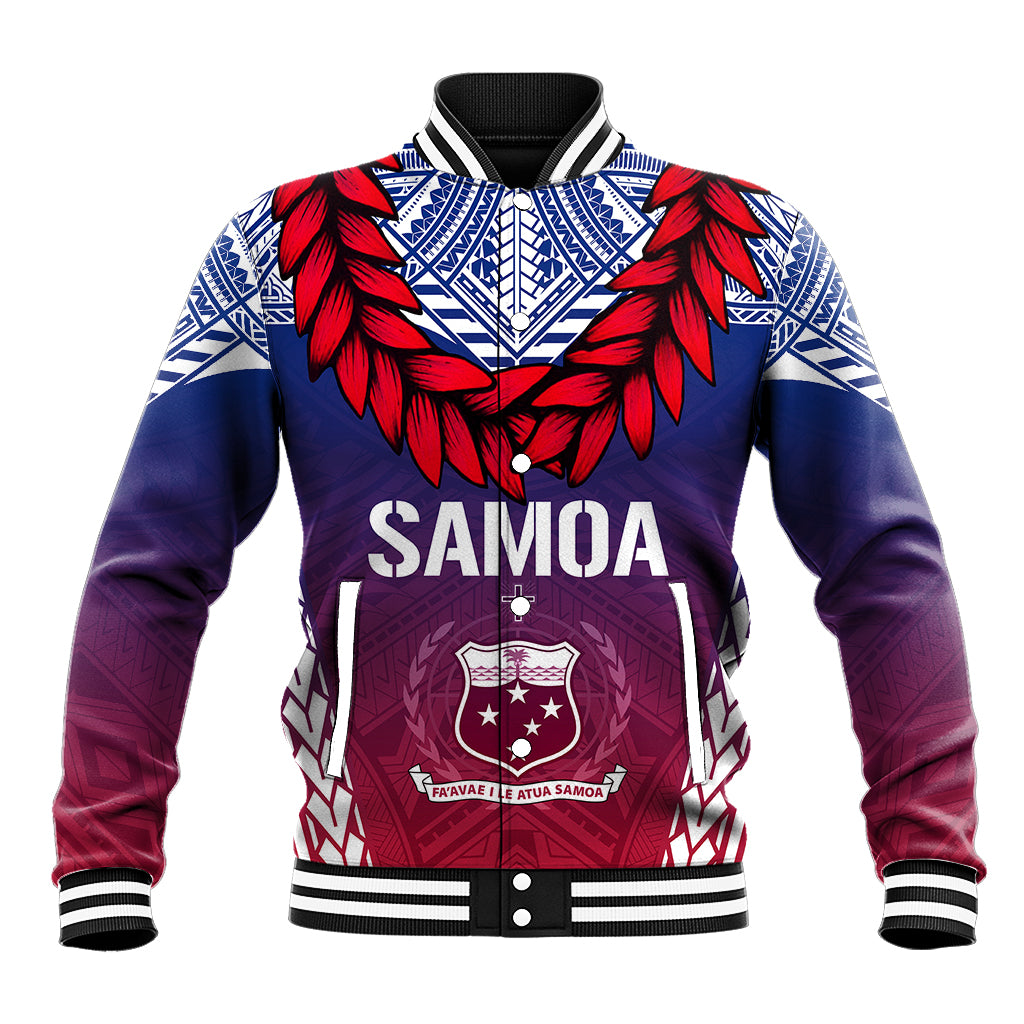 Personalised Samoa Independence Day Baseball Jacket Ula Fala Gradient Color LT7 - Wonder Print Shop