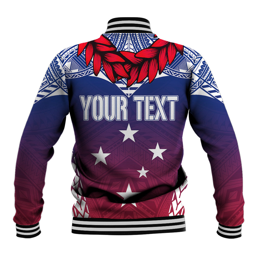 Personalised Samoa Independence Day Baseball Jacket Ula Fala Gradient Color LT7 - Wonder Print Shop