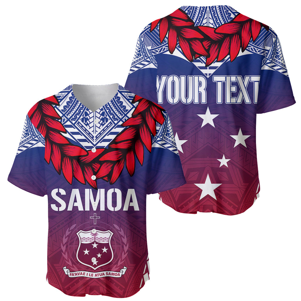 Personalised Samoa Independence Day Baseball Jersey Ula Fala Gradient Color LT7 - Wonder Print Shop