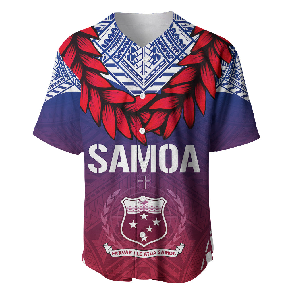Personalised Samoa Independence Day Baseball Jersey Ula Fala Gradient Color LT7 - Wonder Print Shop