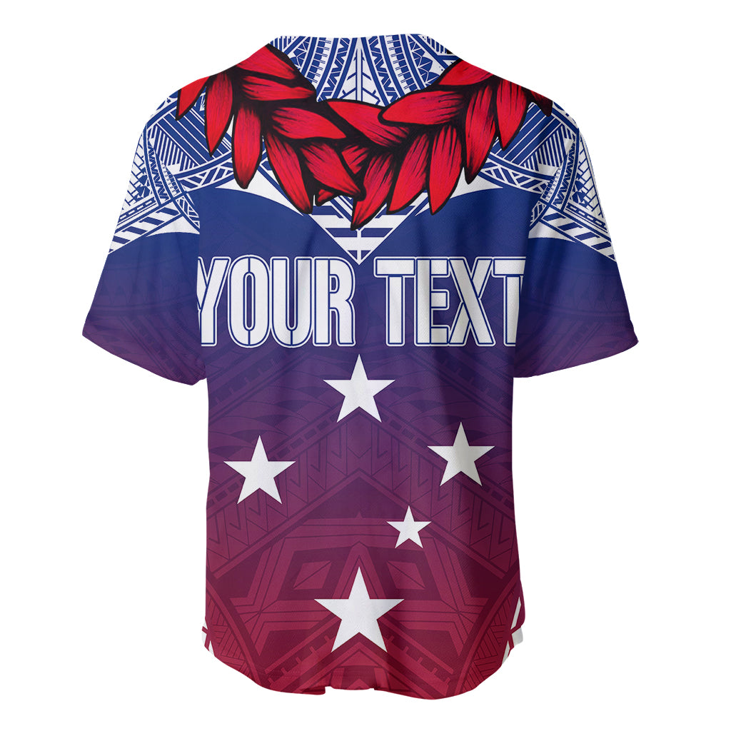 Personalised Samoa Independence Day Baseball Jersey Ula Fala Gradient Color LT7 - Wonder Print Shop