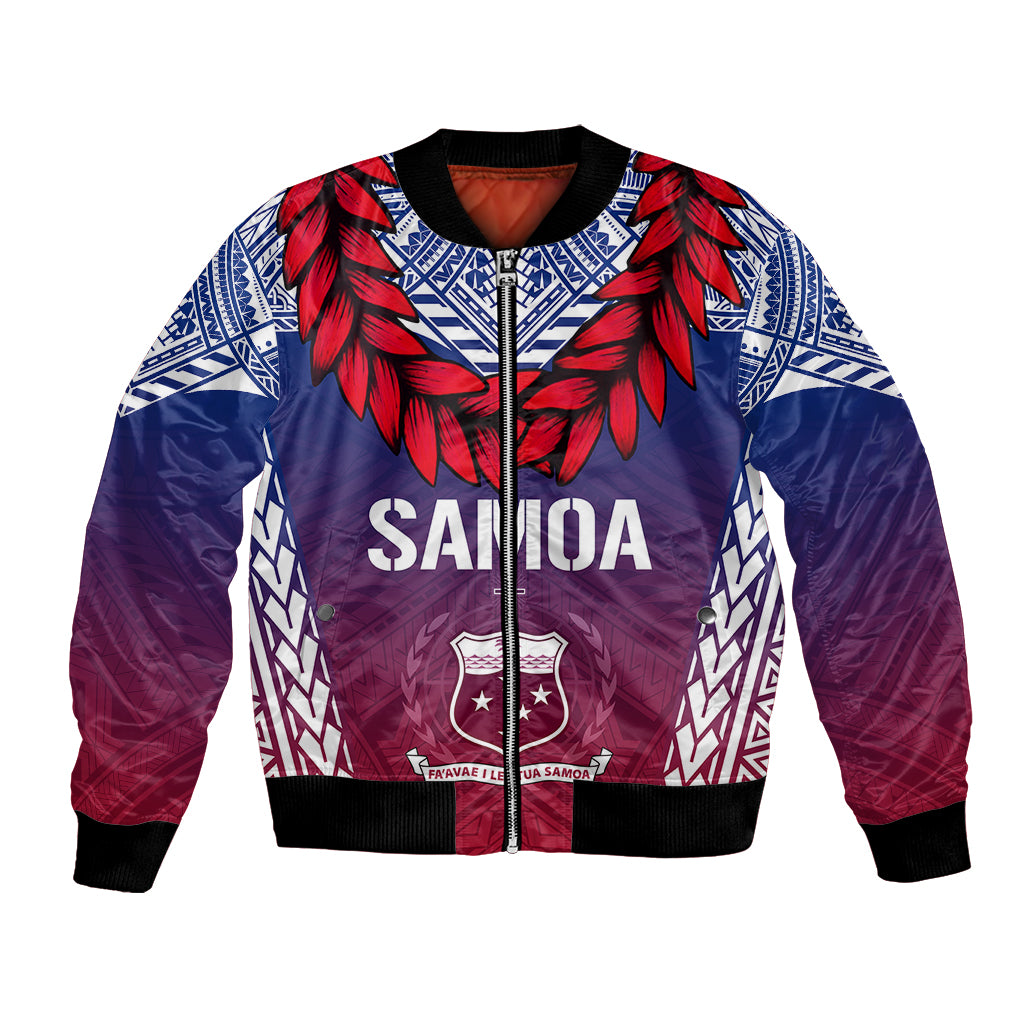 Personalised Samoa Independence Day Bomber Jacket Ula Fala Gradient Color LT7 - Wonder Print Shop