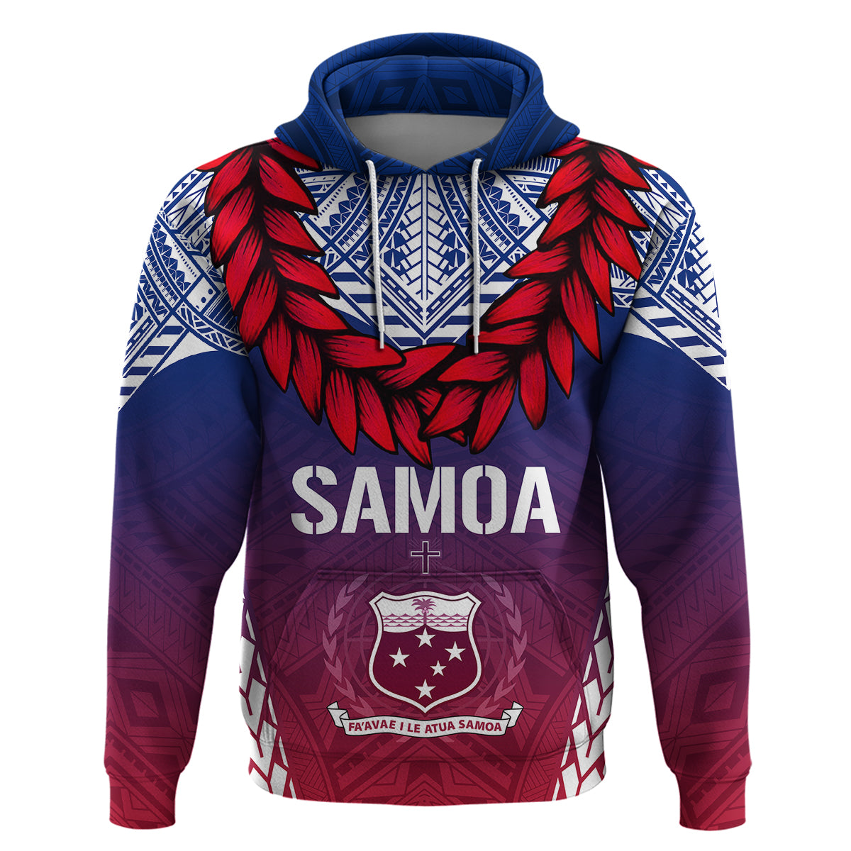 Custom Samoa Independence Day Hoodie Ula Fala Gradient Color - Wonder Print Shop