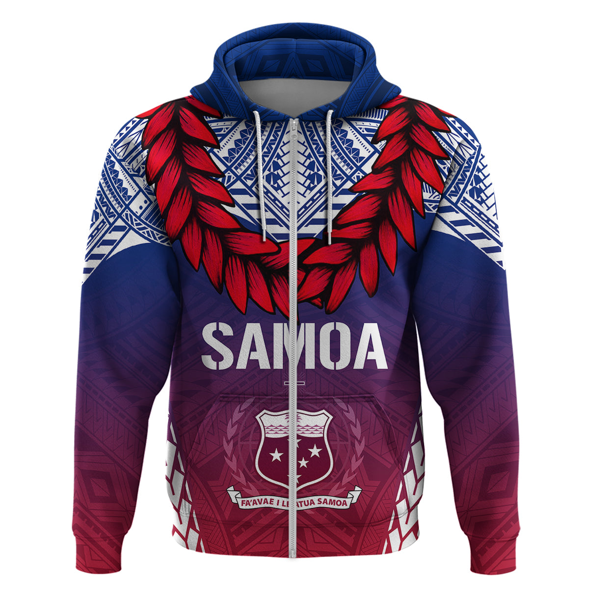 Custom Samoa Independence Day Hoodie Ula Fala Gradient Color - Wonder Print Shop