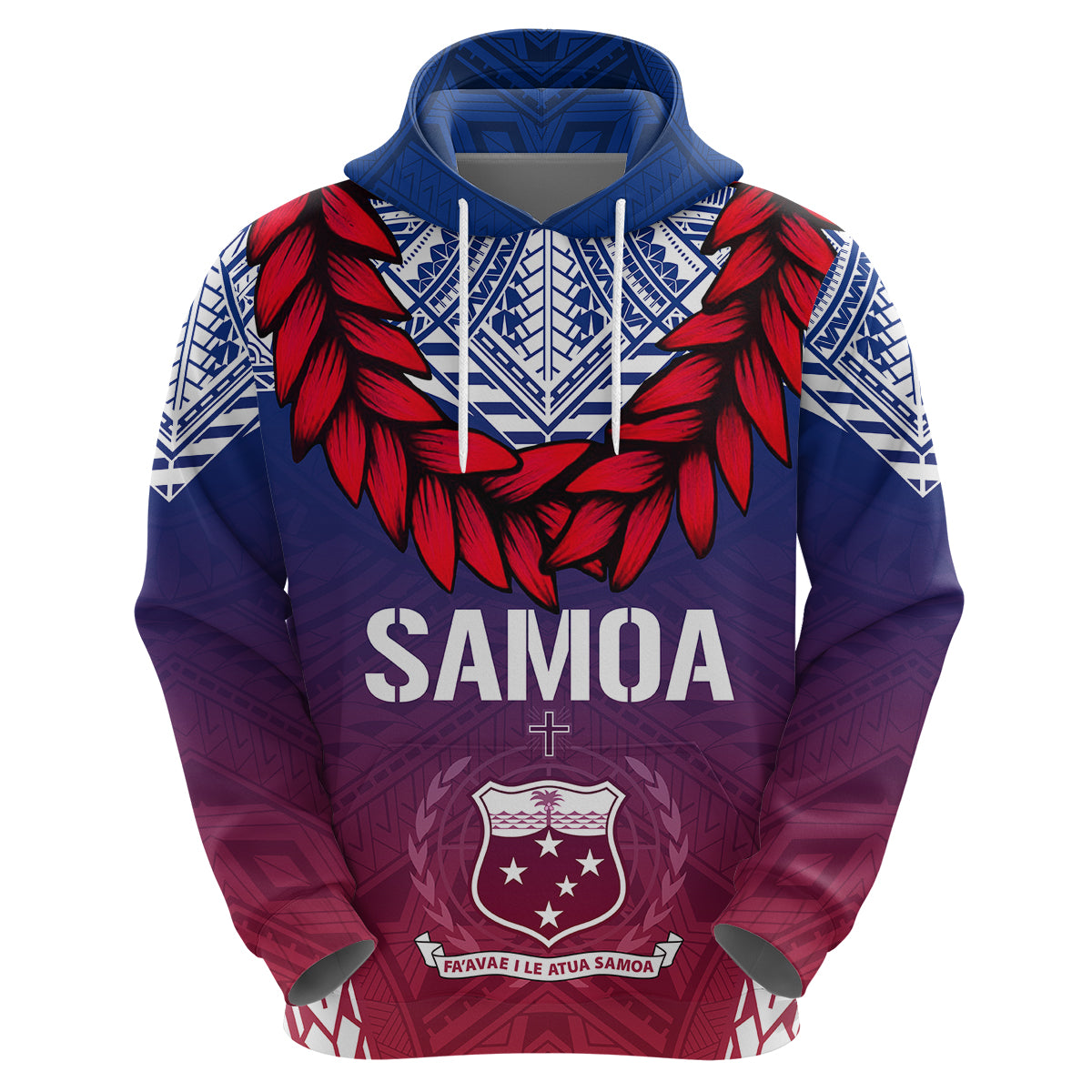 Custom Samoa Independence Day Hoodie Ula Fala Gradient Color - Wonder Print Shop