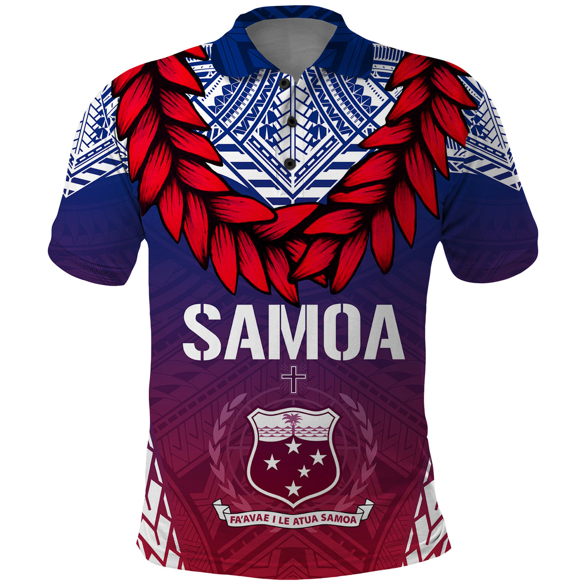 Custom Samoa Polo Shirt Independence Day Ula Fala Gradient Color - Wonder Print Shop