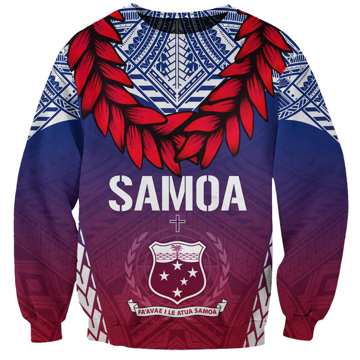 Personalised Samoa Independence Day Sweatshirt Ula Fala Gradient Color - Wonder Print Shop
