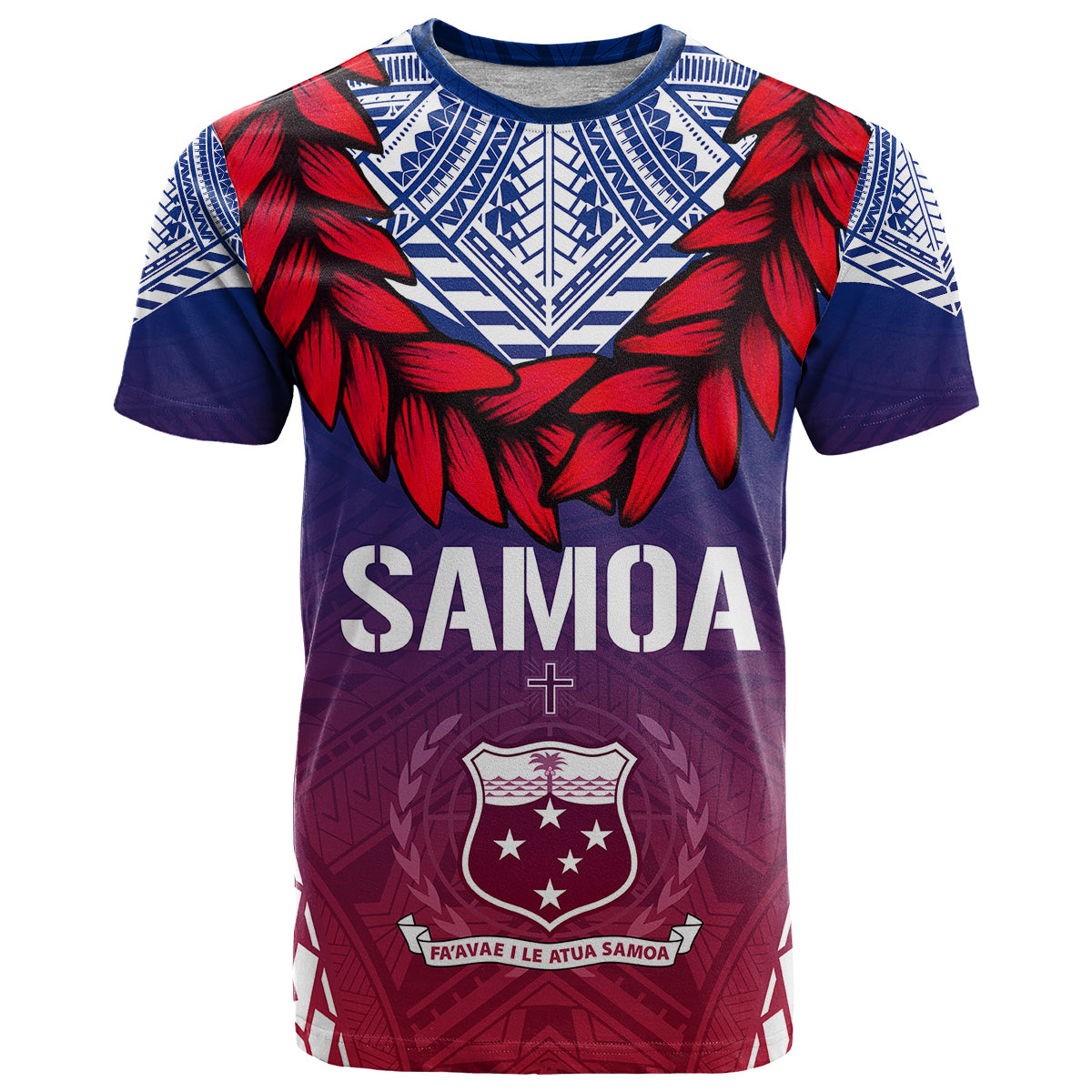 Personalised Samoa Independence Day T Shirt Ula Fala Gradient Color - Wonder Print Shop