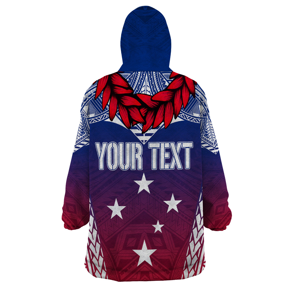 Personalised Samoa Independence Day Wearable Blanket Hoodie Ula Fala Gradient Color - Wonder Print Shop