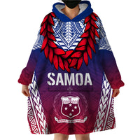 Personalised Samoa Independence Day Wearable Blanket Hoodie Ula Fala Gradient Color - Wonder Print Shop