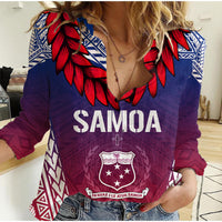 Personalised Samoa Independence Day Women Casual Shirt Ula Fala Gradient Color - Wonder Print Shop