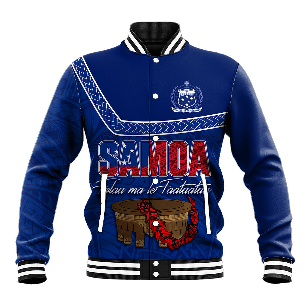 Personalised Samoa Independence Day Baseball Jacket Kava And Ula Fala - Sail With Faith LT7 - Wonder Print Shop