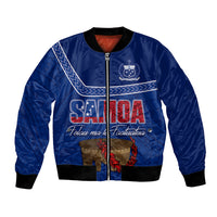 Personalised Samoa Independence Day Bomber Jacket Kava And Ula Fala - Sail With Faith LT7 - Wonder Print Shop