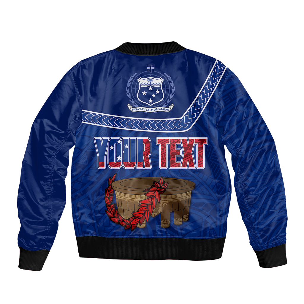 Personalised Samoa Independence Day Bomber Jacket Kava And Ula Fala - Sail With Faith LT7 - Wonder Print Shop