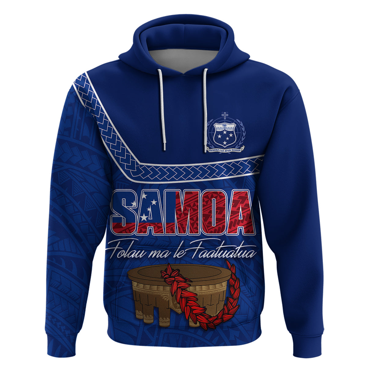 Custom Samoa Independence Day Hoodie Kava And Ula Fala - Sail With Faith - Wonder Print Shop