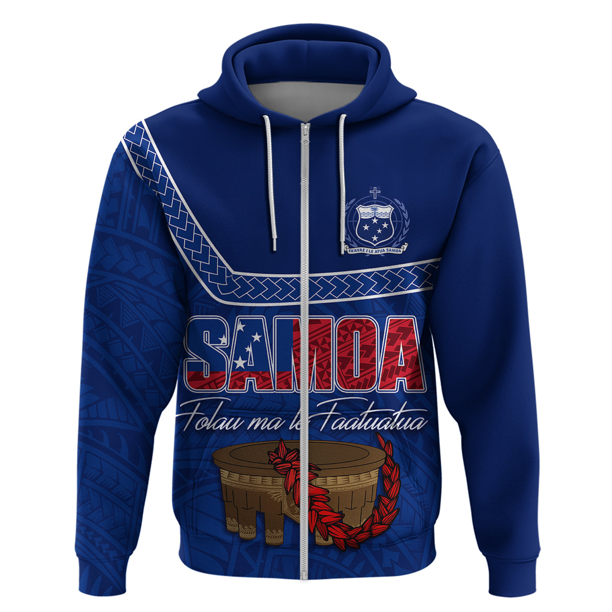 Custom Samoa Independence Day Hoodie Kava And Ula Fala - Sail With Faith - Wonder Print Shop