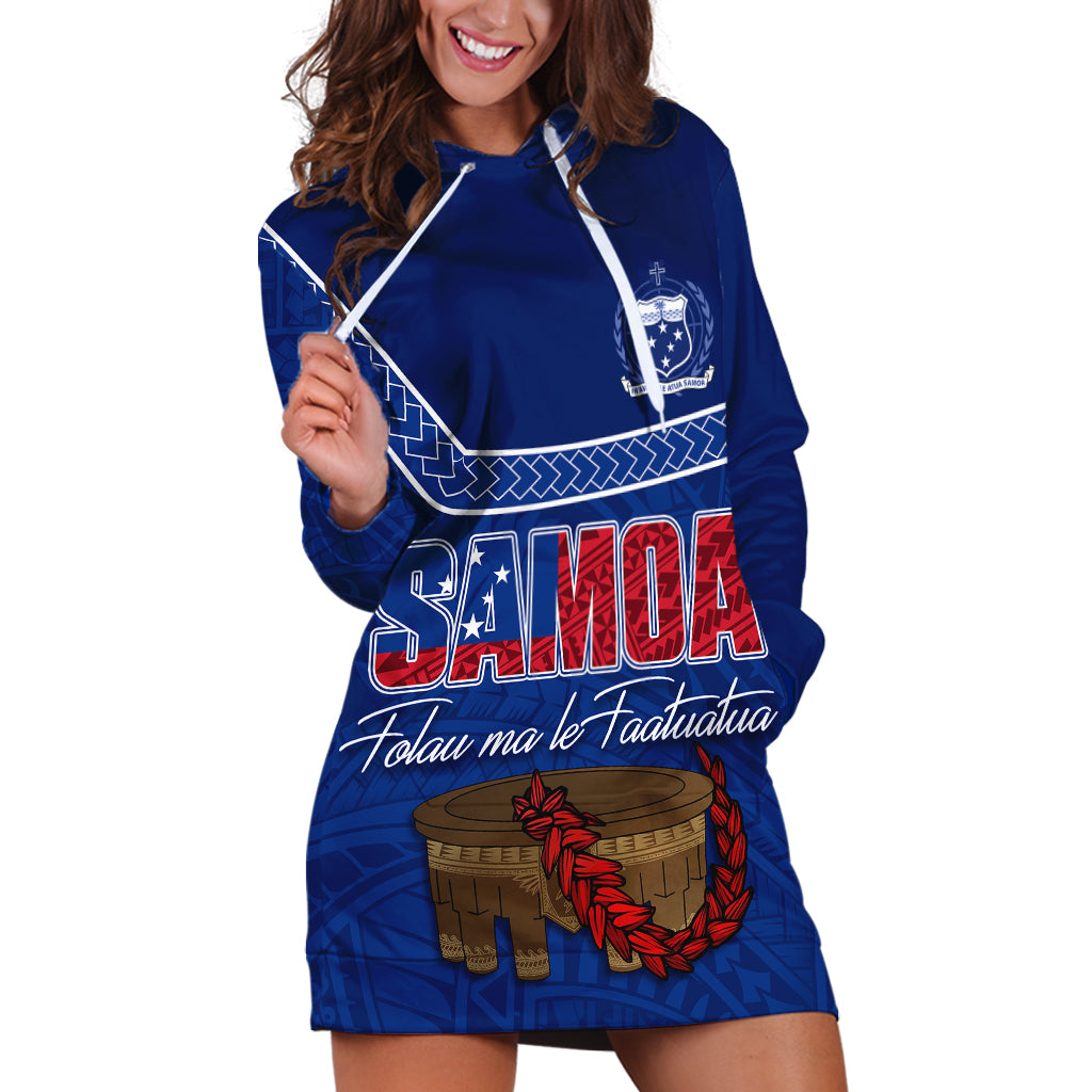 Personalised Samoa Independence Day Hoodie Dress Kava And Ula Fala - Sail With Faith - Wonder Print Shop