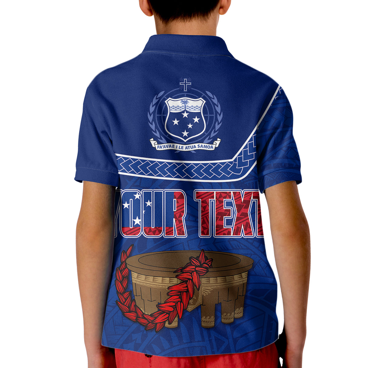 Custom Samoa Polo Shirt Independence Day for Kid Kava And Ula Fala Sail With Faith - Wonder Print Shop