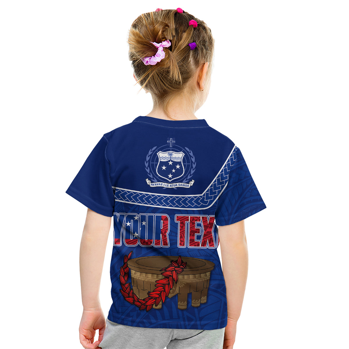 Personalised Samoa Independence Day Kid T Shirt Kava And Ula Fala - Sail With Faith - Wonder Print Shop