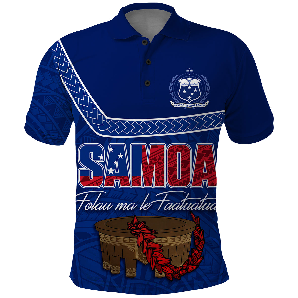 Custom Samoa Polo Shirt Independence Day Kava And Ula Fala Sail With Faith - Wonder Print Shop