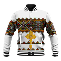 Eritrea Baseball Jacket Tilet Mix Eritrean Cross - White LT7 - Wonder Print Shop
