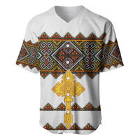 Eritrea Baseball Jersey Tilet Mix Eritrean Cross - White LT7 - Wonder Print Shop