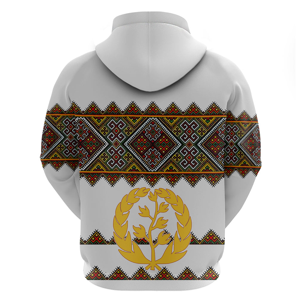 Eritrea Hoodie Tilet Mix Eritrean Cross White - Wonder Print Shop