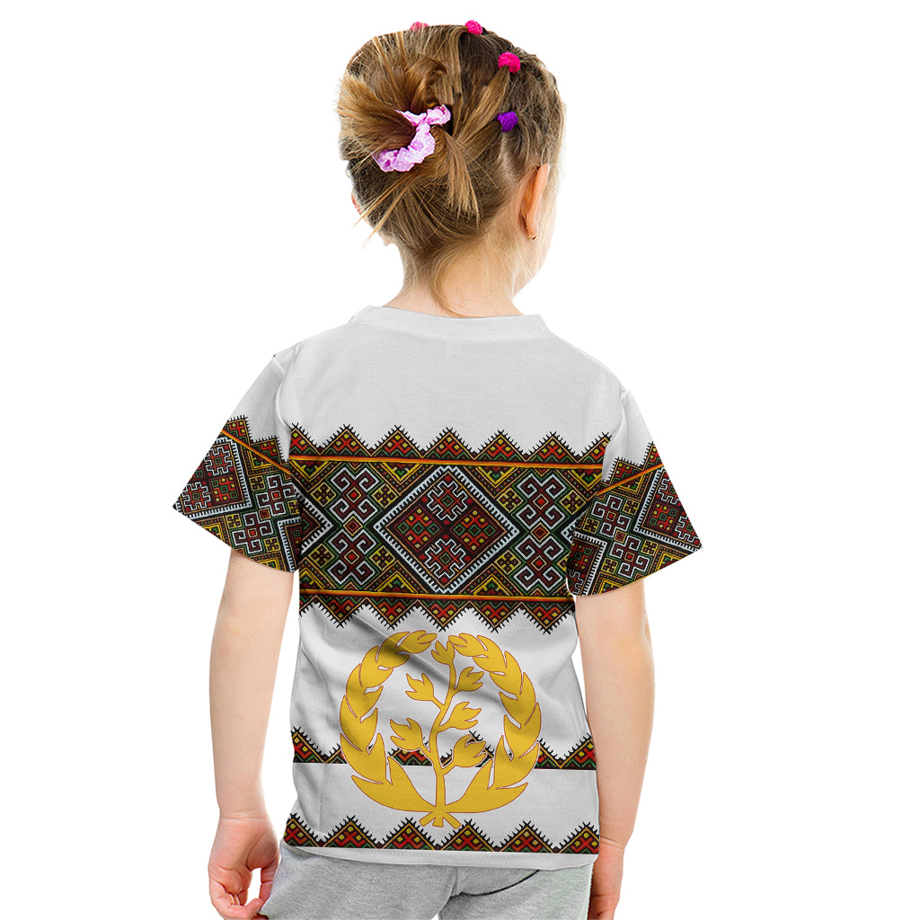 Eritrea Kid T Shirt Tilet Mix Eritrean Cross - White - Wonder Print Shop