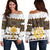 Eritrea Off Shoulder Sweater Tilet Mix Eritrean Cross - White - Wonder Print Shop