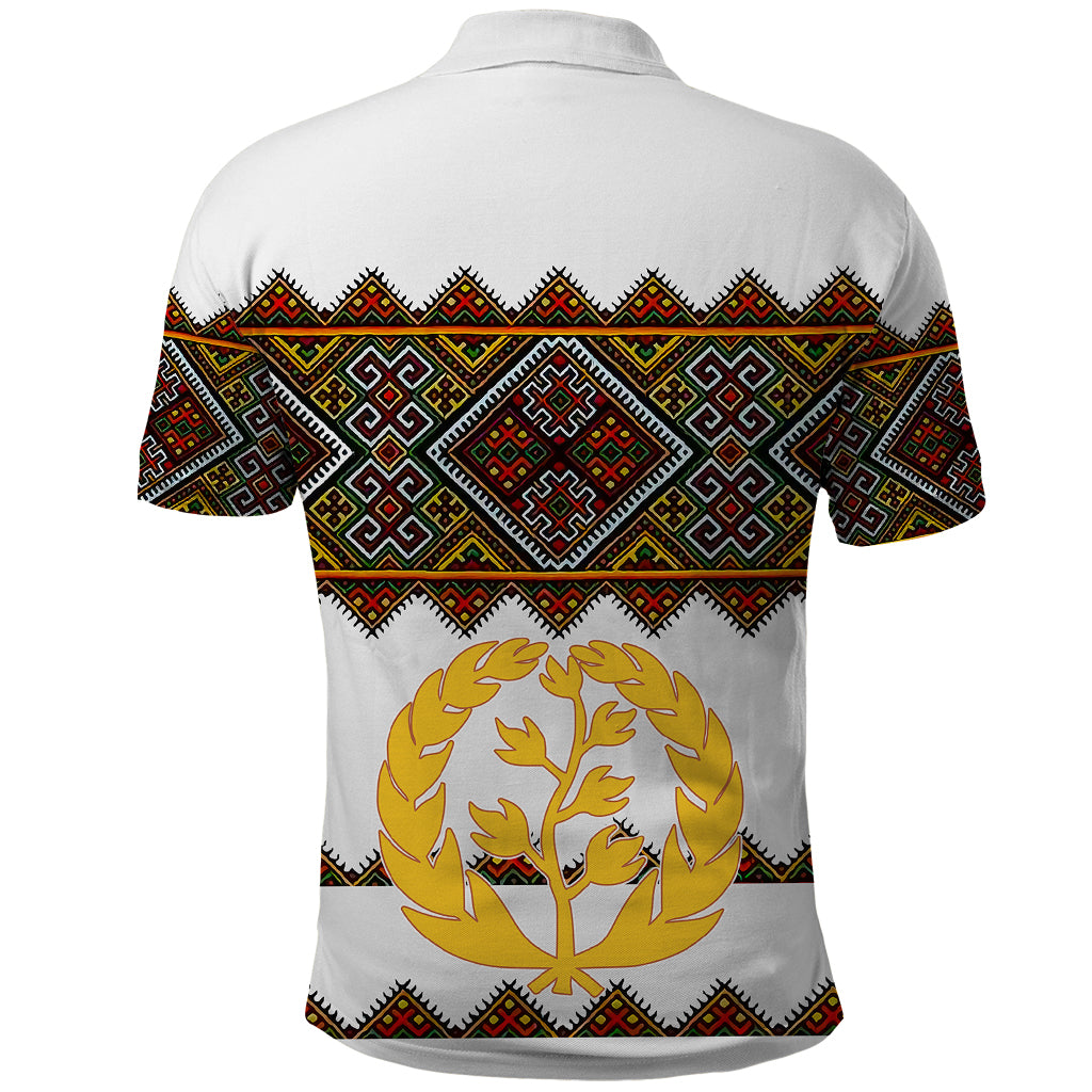 Eritrea Polo Shirt Tilet Mix Eritrean Cross White - Wonder Print Shop