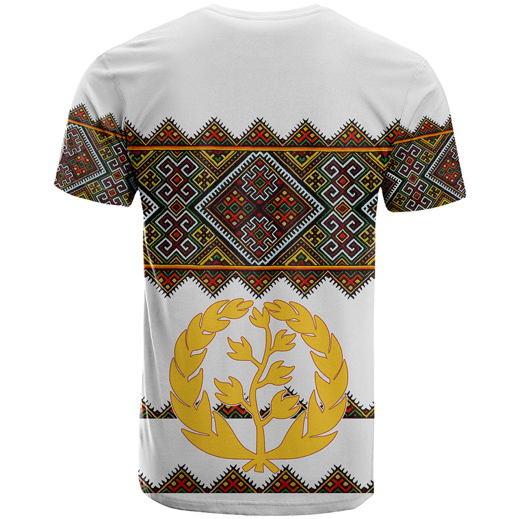 Eritrea T Shirt Tilet Mix Eritrean Cross White - Wonder Print Shop
