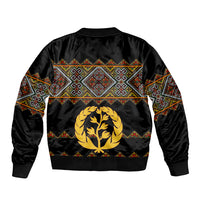 Eritrea Bomber Jacket Tilet Mix Eritrean Cross - Black LT7 - Wonder Print Shop