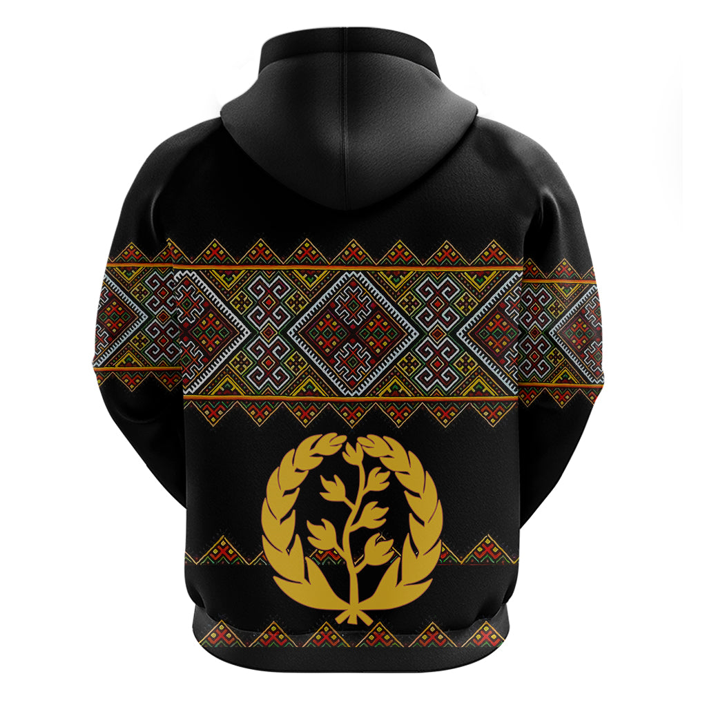 Eritrea Hoodie Tilet Mix Eritrean Cross Black - Wonder Print Shop