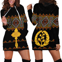 Eritrea Hoodie Dress Tilet Mix Eritrean Cross - Black - Wonder Print Shop