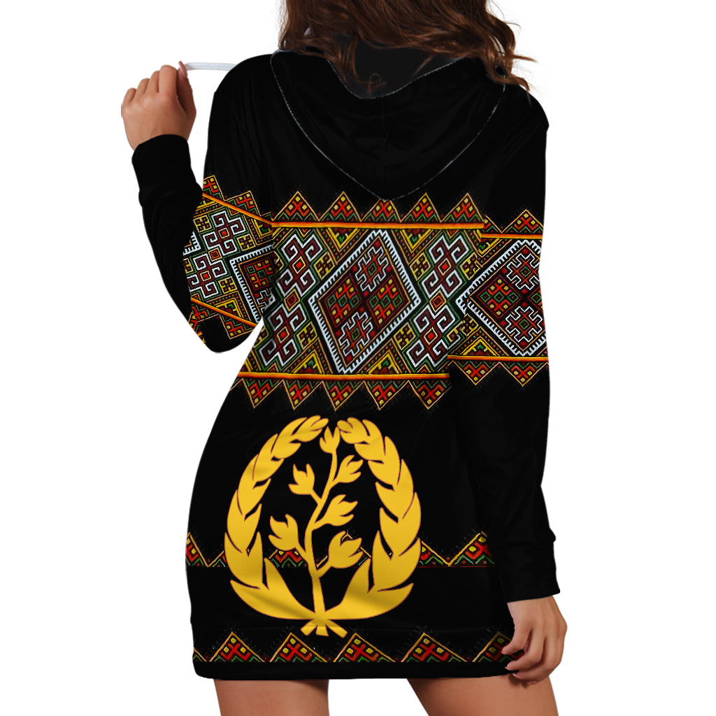 Eritrea Hoodie Dress Tilet Mix Eritrean Cross - Black - Wonder Print Shop