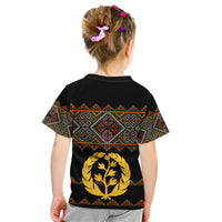 Eritrea Kid T Shirt Tilet Mix Eritrean Cross - Black - Wonder Print Shop