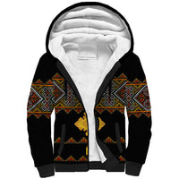Eritrea Sherpa Hoodie Tilet Mix Eritrean Cross - Black - Wonder Print Shop