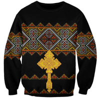 Eritrea Sweatshirt Tilet Mix Eritrean Cross - Black - Wonder Print Shop