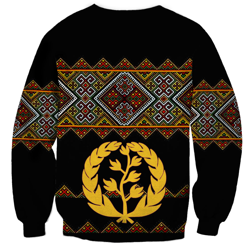 Eritrea Sweatshirt Tilet Mix Eritrean Cross - Black - Wonder Print Shop