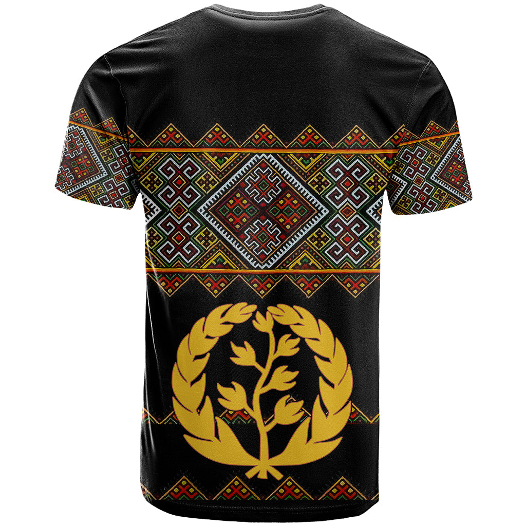 Eritrea T Shirt Tilet Mix Eritrean Cross Black - Wonder Print Shop