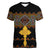 Eritrea Women V Neck T Shirt Tilet Mix Eritrean Cross - Black - Wonder Print Shop