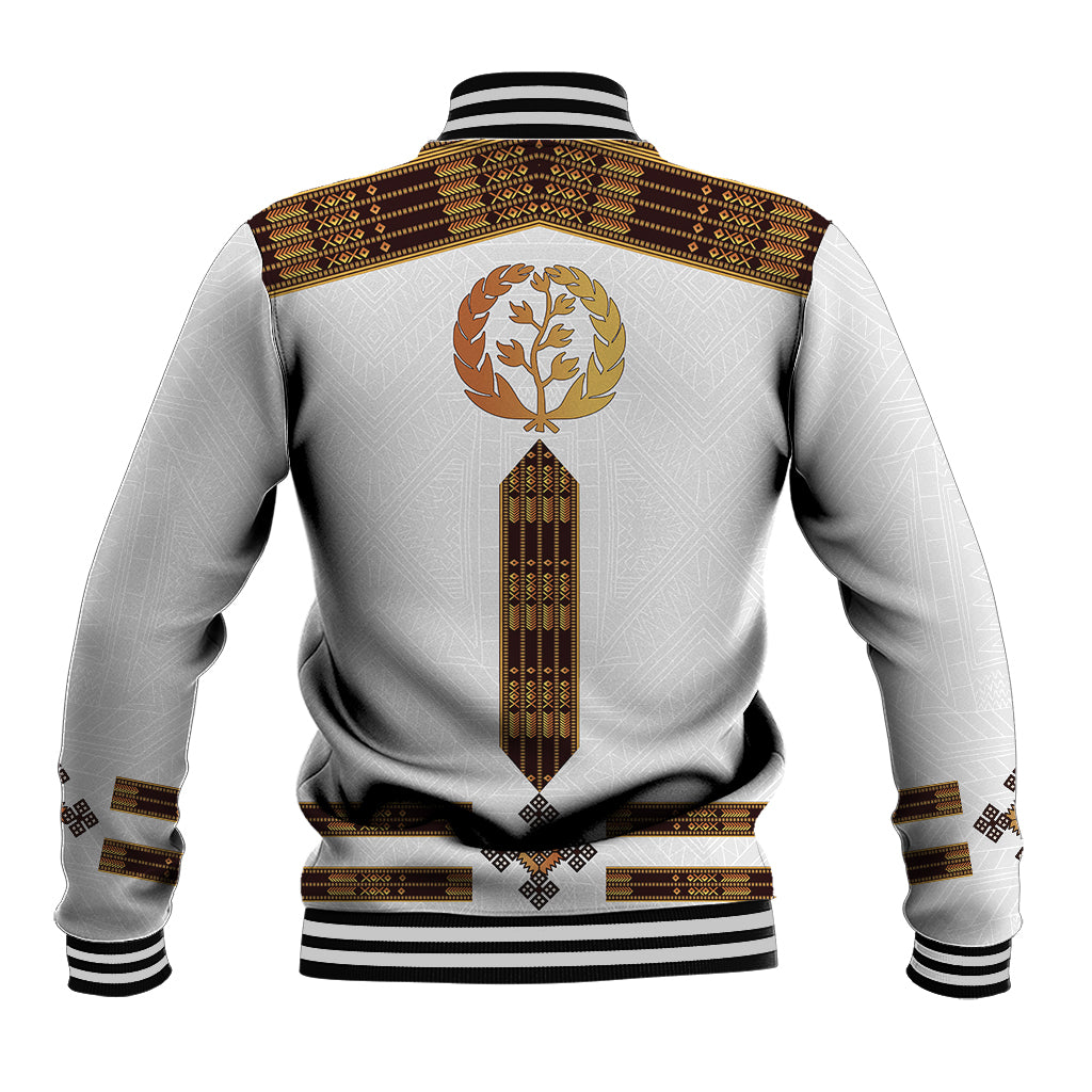 Eritrea Baseball Jacket Tilet Habesha Style - White LT7 - Wonder Print Shop