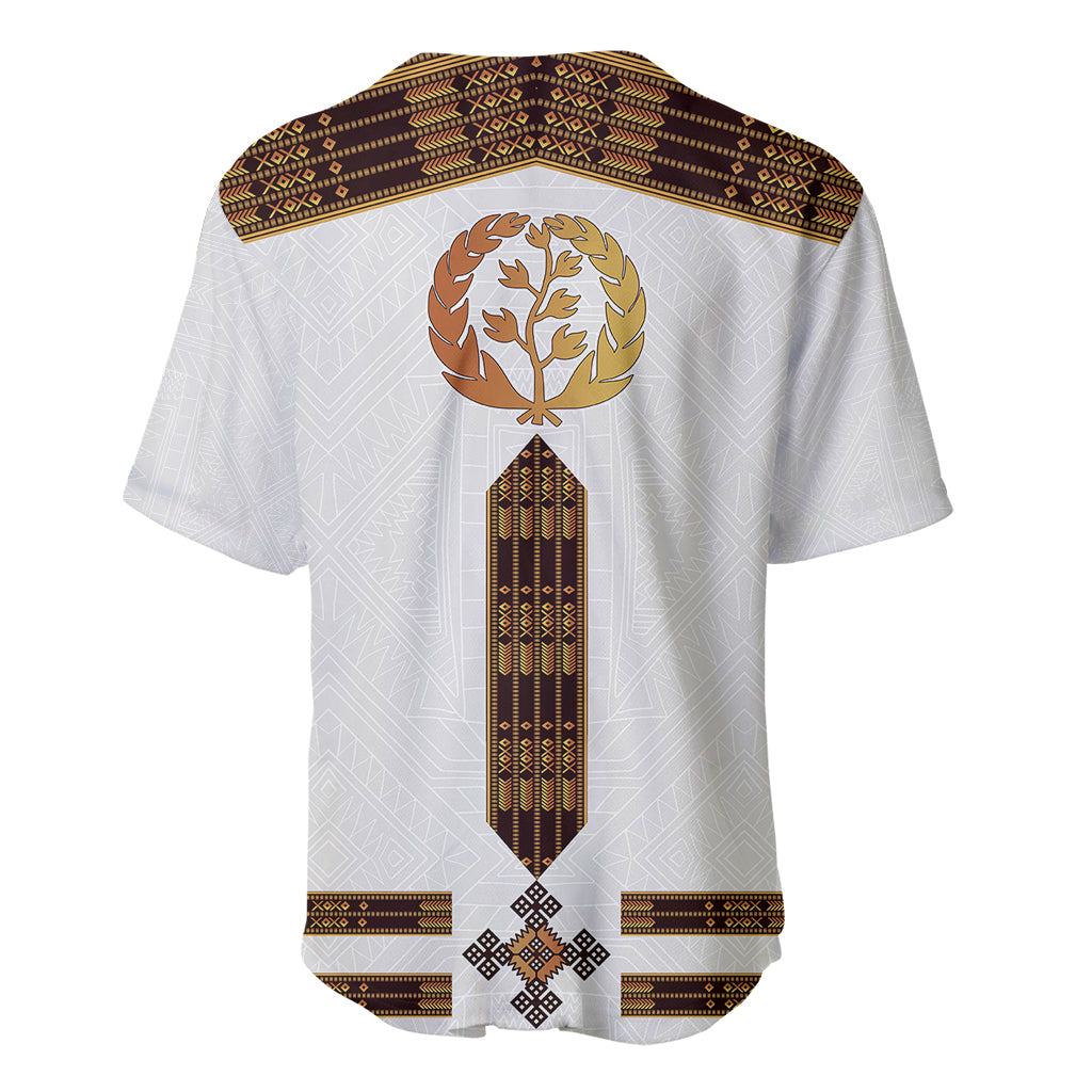 Eritrea Baseball Jersey Tilet Habesha Style - White LT7 - Wonder Print Shop
