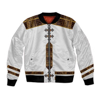 Eritrea Bomber Jacket Tilet Habesha Style - White LT7 - Wonder Print Shop