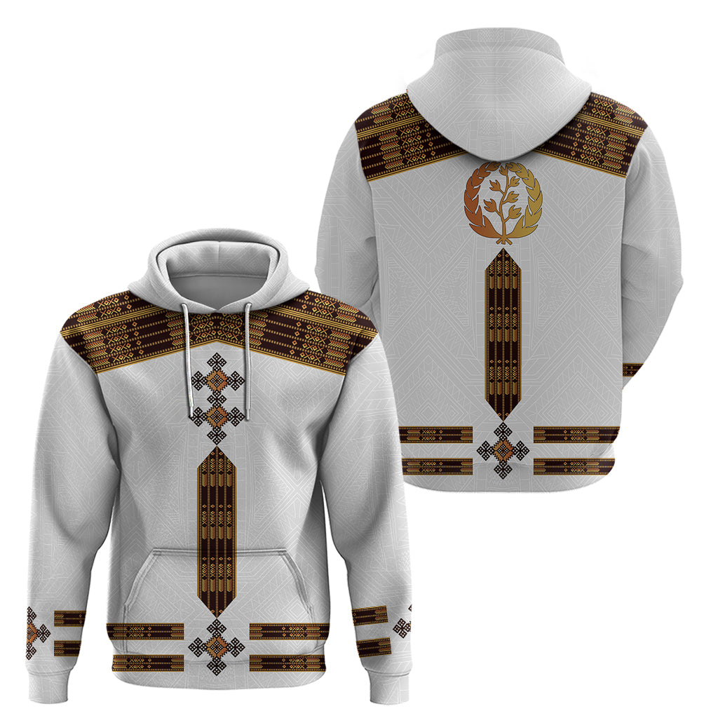 Eritrea Hoodie Tilet Habesha Style White - Wonder Print Shop