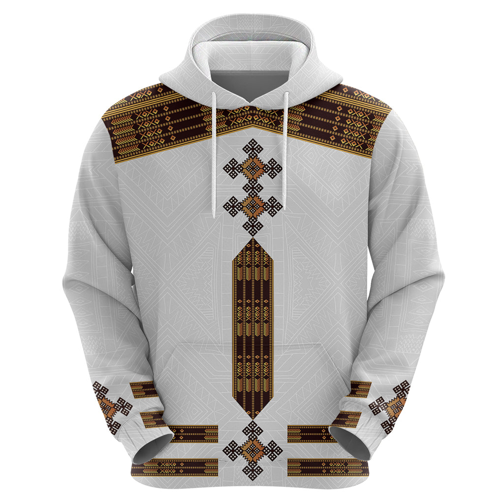 Eritrea Hoodie Tilet Habesha Style White - Wonder Print Shop