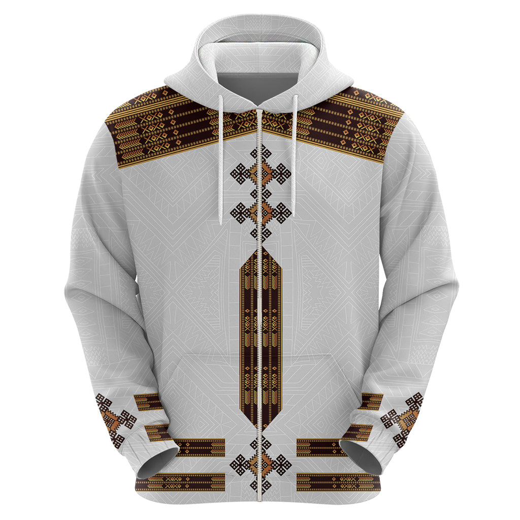 Eritrea Hoodie Tilet Habesha Style White - Wonder Print Shop