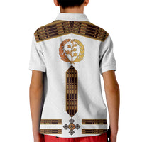 Eritrea Polo Shirt for Kid Tilet Habesha Style White - Wonder Print Shop