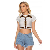 Eritrea Raglan Cropped T Shirt Tilet Habesha Style - White - Wonder Print Shop